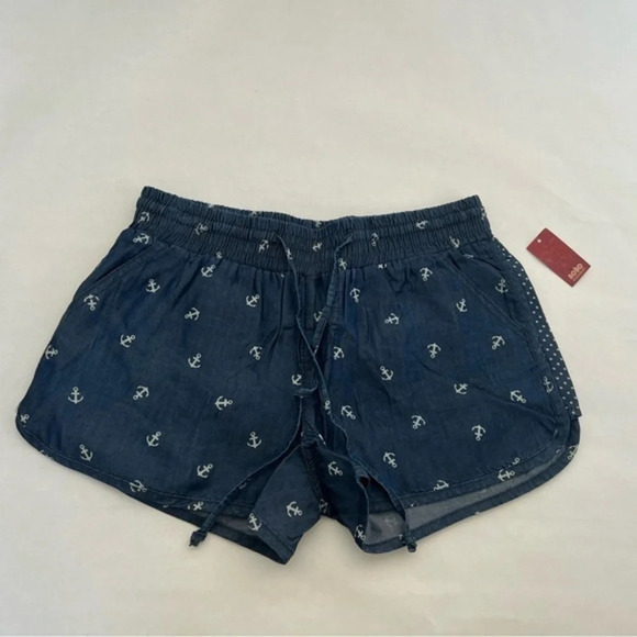 No Boundaries Pants - No Boundaries Shorts Womens Juniors 3-5  Denim Walking Anchor Print Jeans NWT